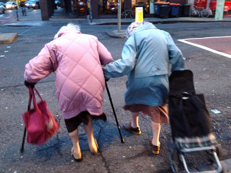 elderly crossing